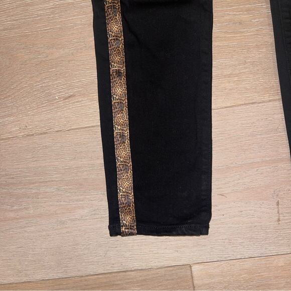 Paige Hoxton Ankle Wild Black  with Leopard Tuxedo Stripe 26 - Picture 5 of 7